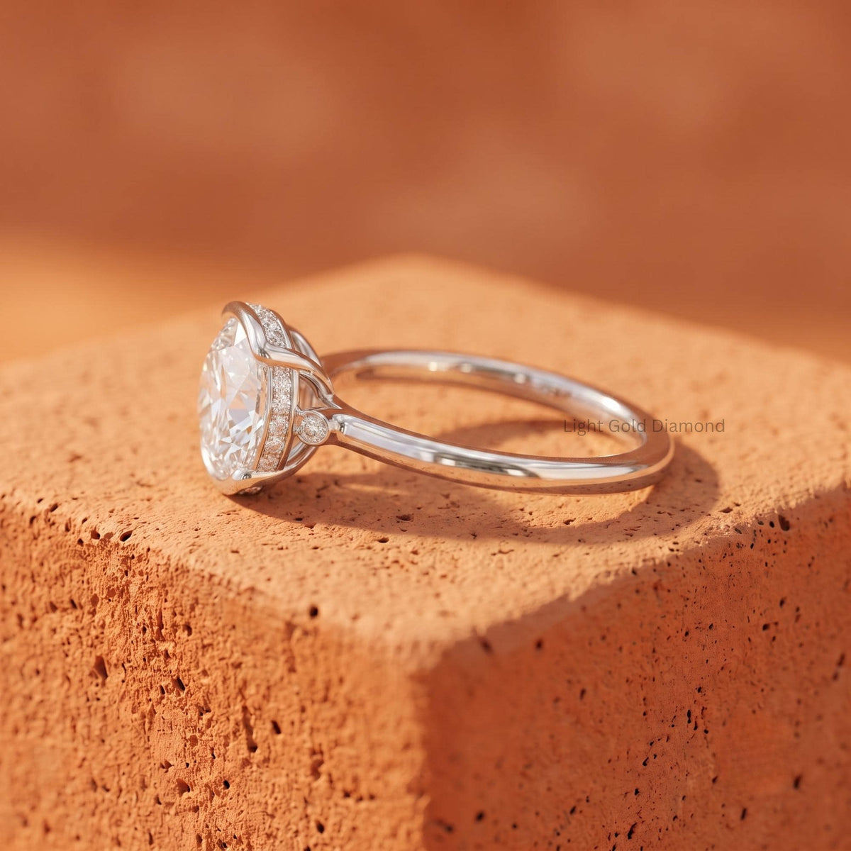 Oval Cut East West Lab Grown Diamond Ring