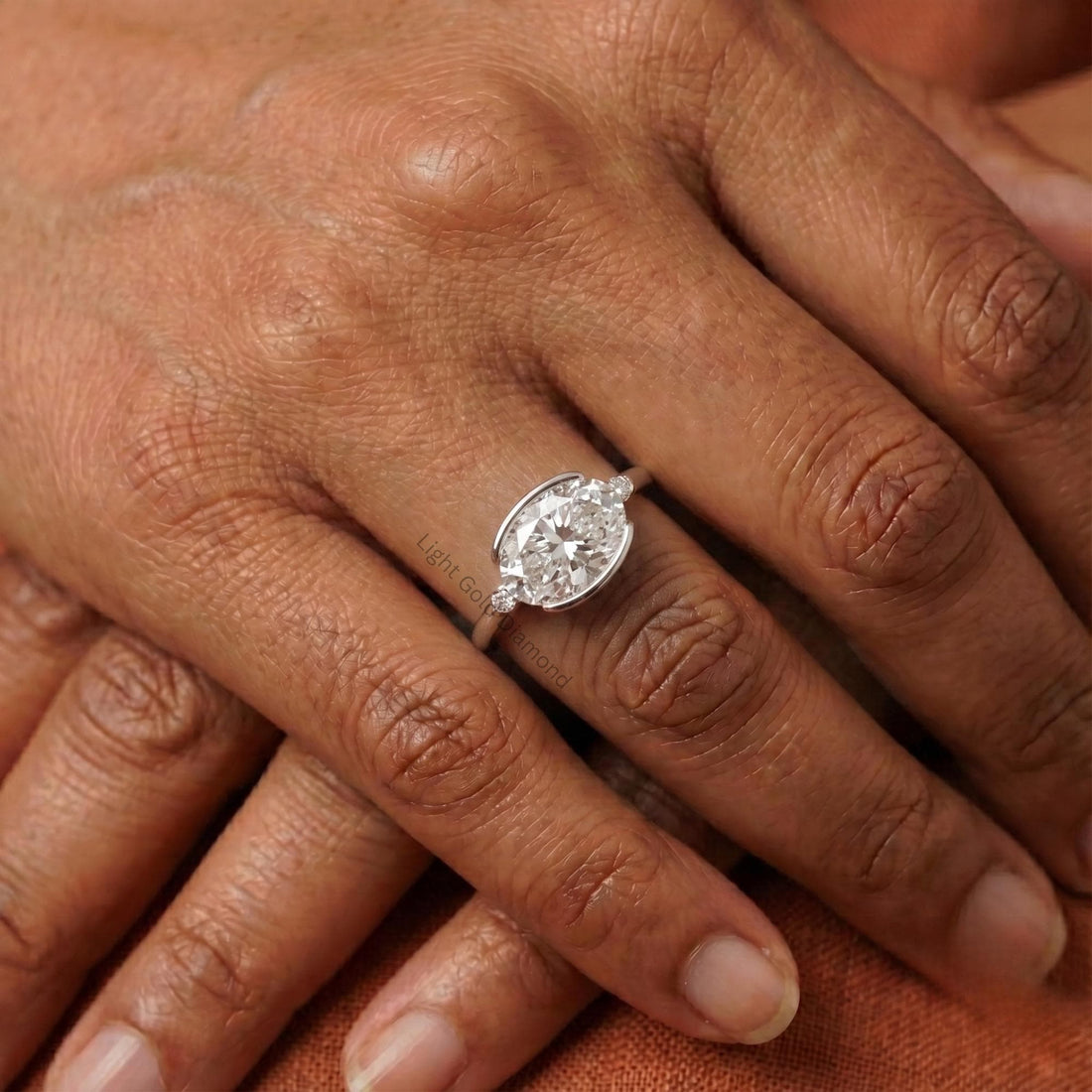 Oval Cut East West Lab Grown Diamond Ring