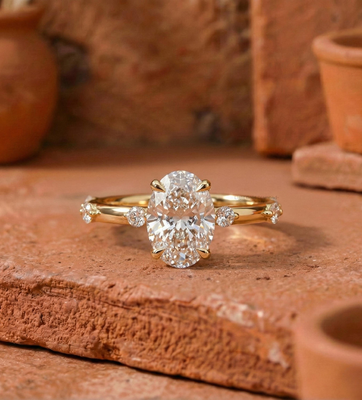 Lab Grown Oval Diamond Engagement Ring
