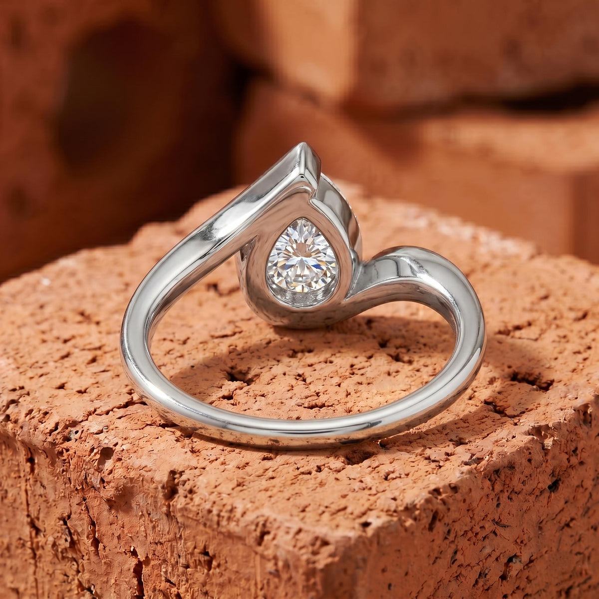 IGI Certified Lab Grown Pear Diamond Unique Engagement Ring