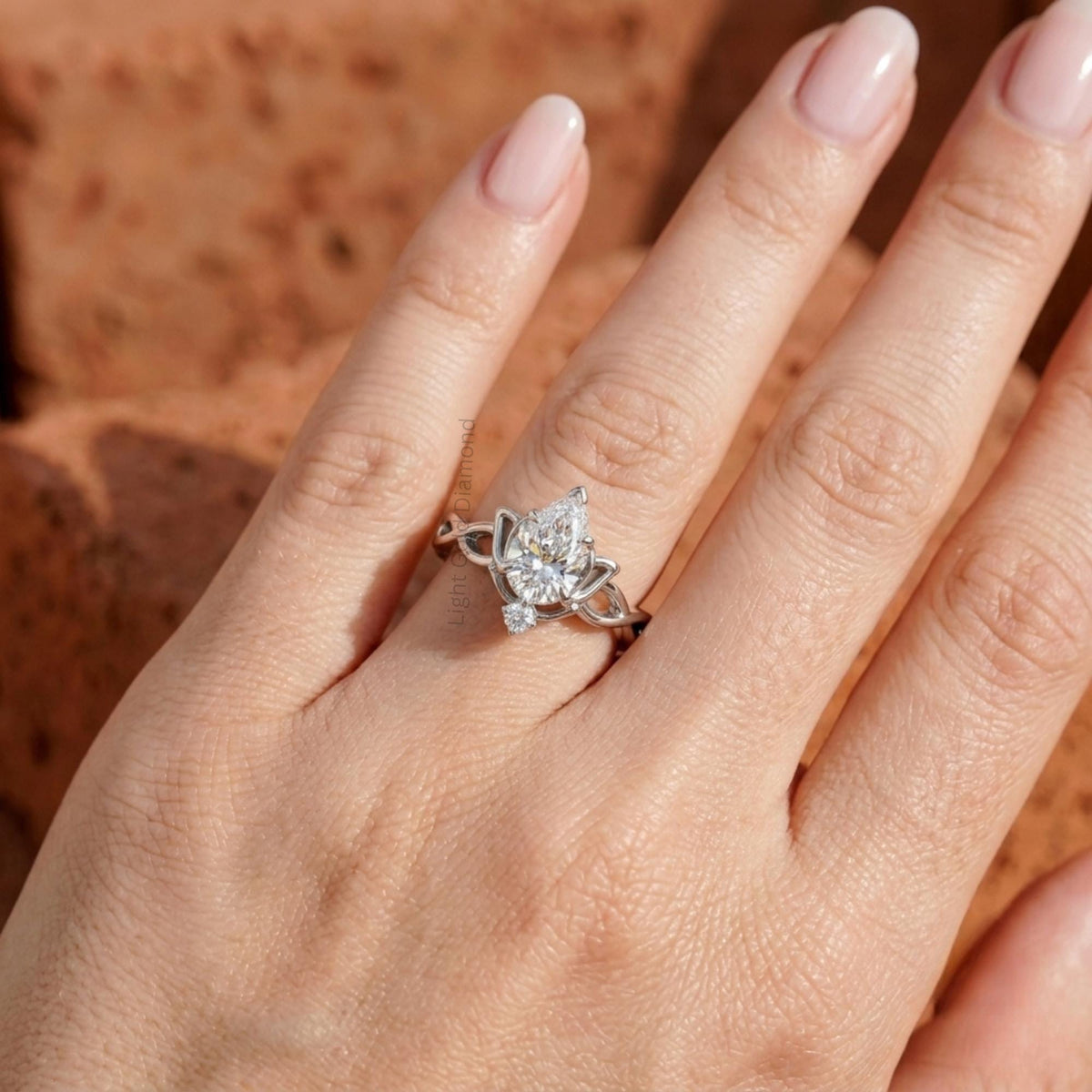 1 Carat Pear Diamond Engagement Ring Hand pick