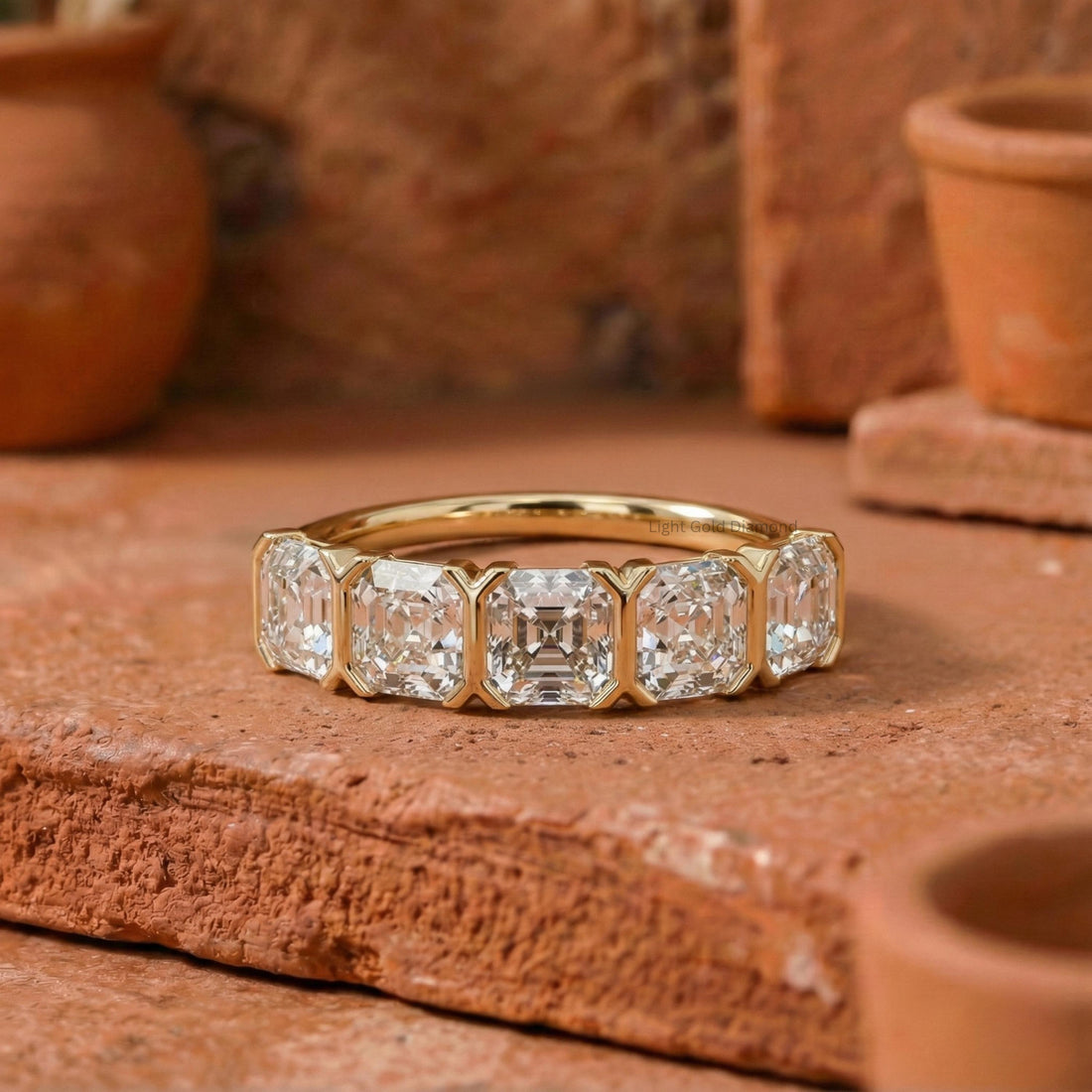 Asscher Cut Lab Grown Diamond Band