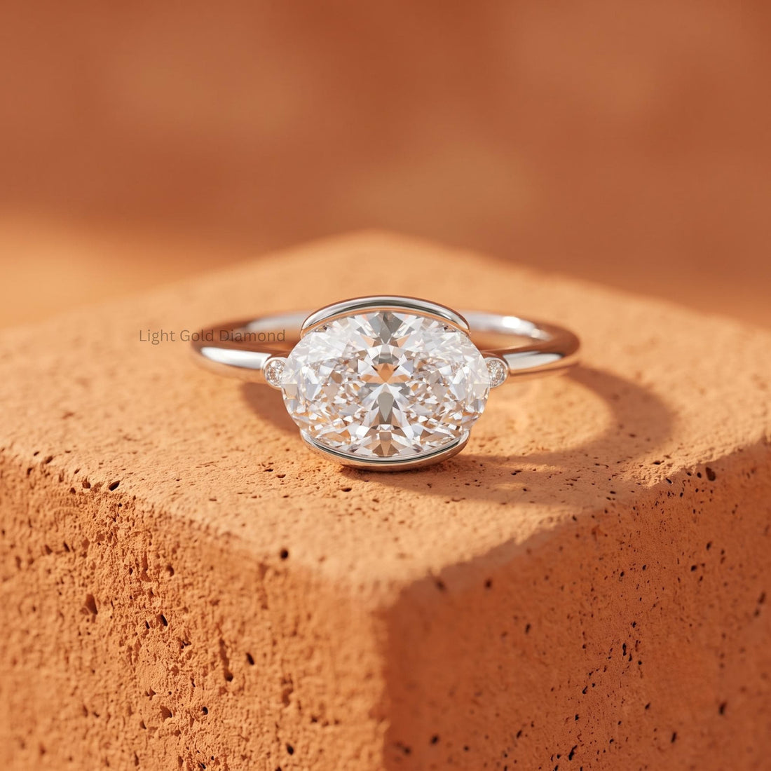 Oval Cut East West Lab Grown Diamond Ring
