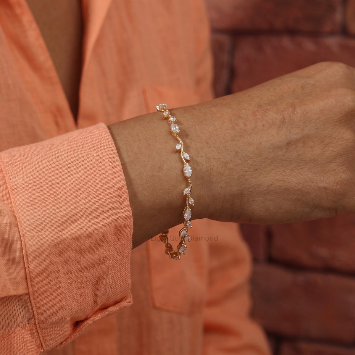 14K Gold Lab Grown Diamond Bracelet
