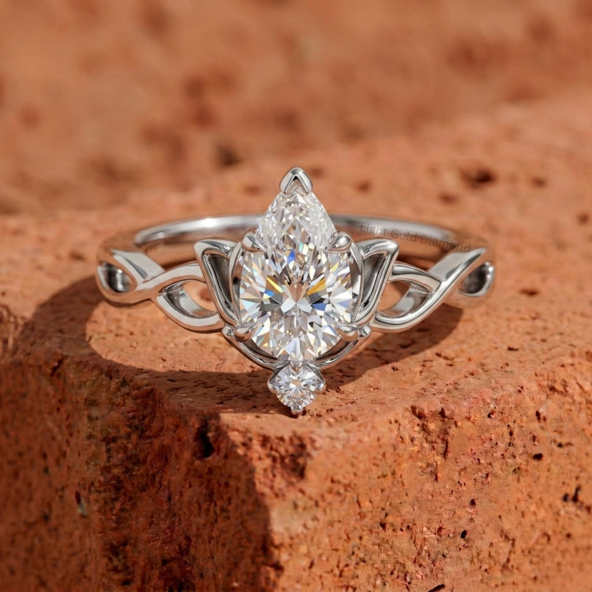1 Carat Pear Diamond Engagement Ring-1