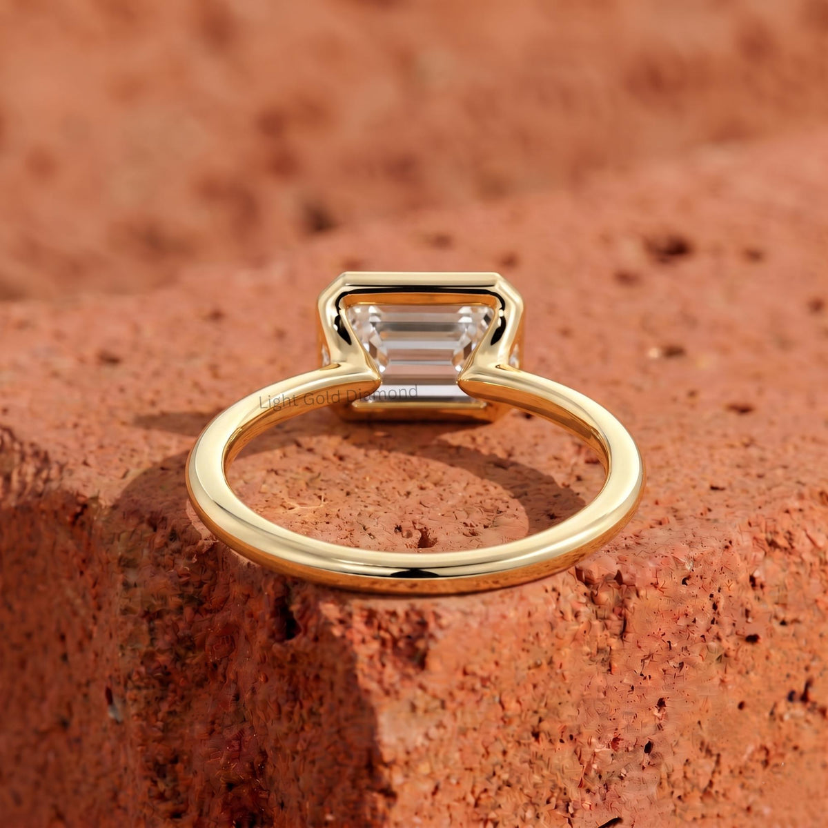 1.00 TO 3.00 CT Emerald Diamond East West Solitaire Ring