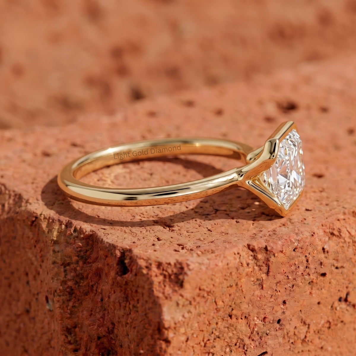1.00 TO 3.00 CT Emerald Diamond East West Solitaire Ring
