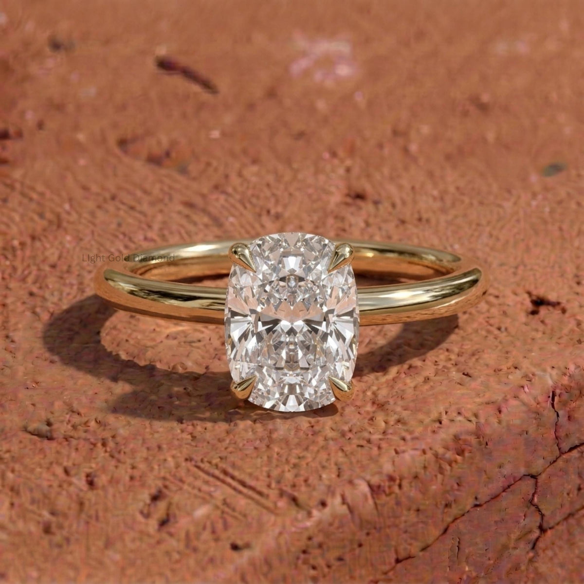 Lab Grown Elongated Cushion Diamond Engagement Ring