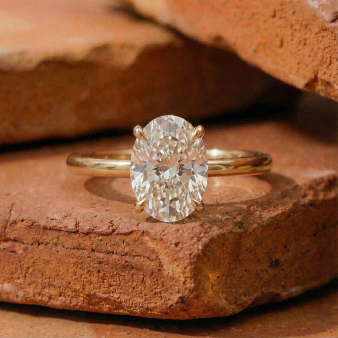 IGI-certified Oval lab-grown diamond solitaire ring