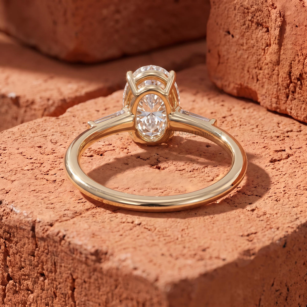 IGI Certified Lab Grown Oval Diamond Three Stone Ring