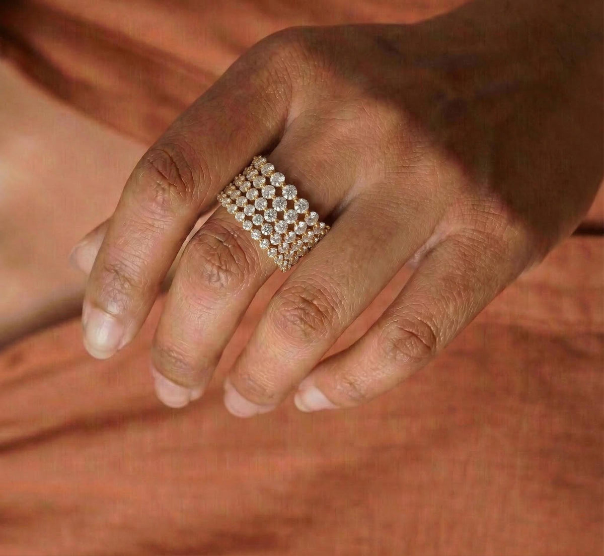 Lab Grown Round Diamond Full Eternity Band With Shared Prong Setting